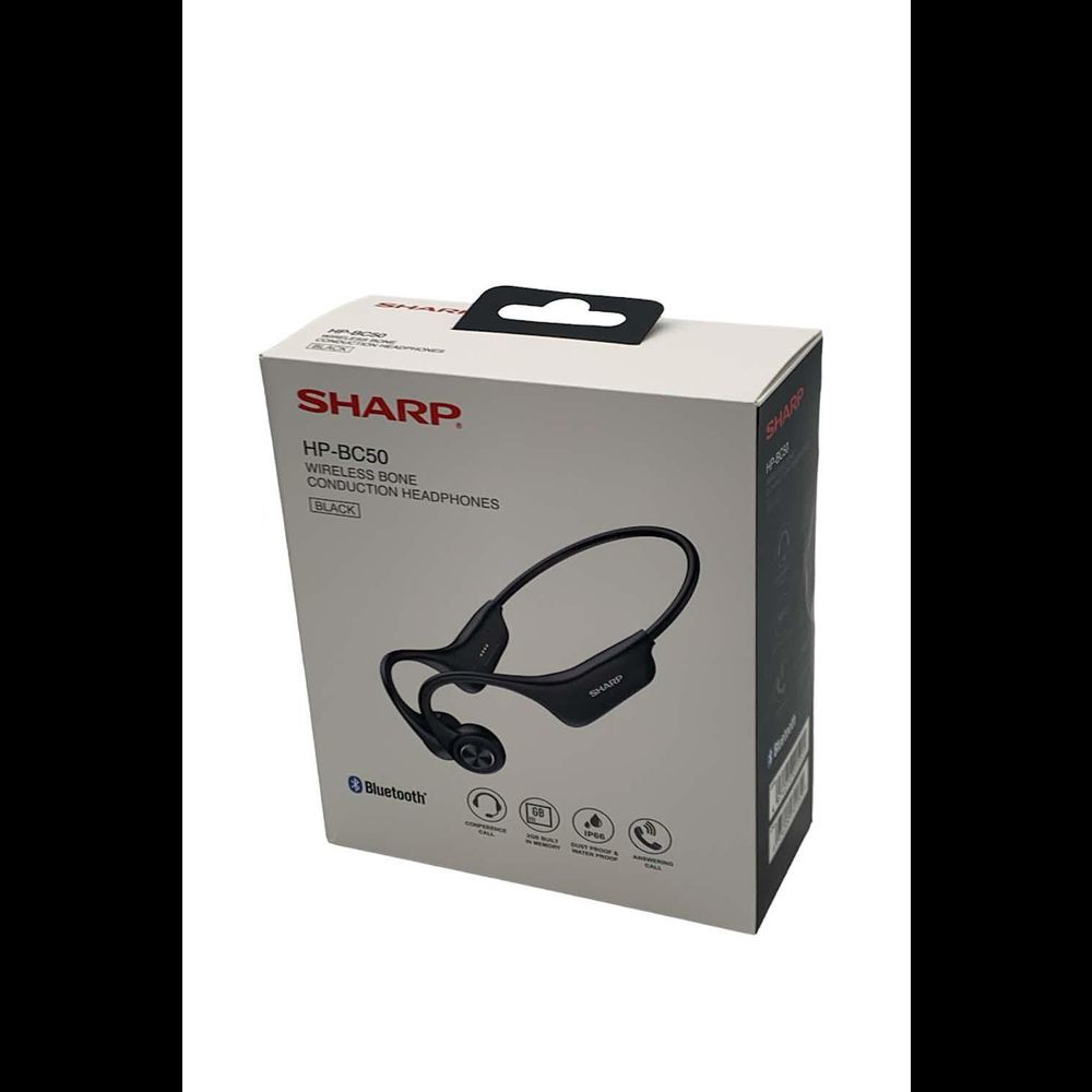 Sharp HB-BC50 Wireless Bone Conduction Bluetooth Headphones Black